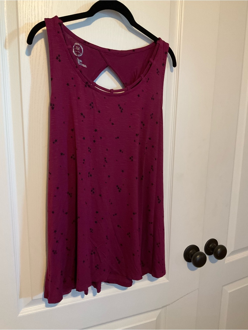 Maurices Magenta Star-Print Sleeveless Tank